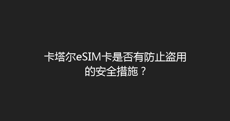 卡塔尔eSIM卡是否有防止盗用的安全措施？ 