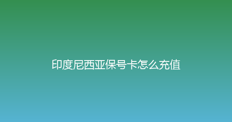 印度尼西亚保号卡怎么充值 