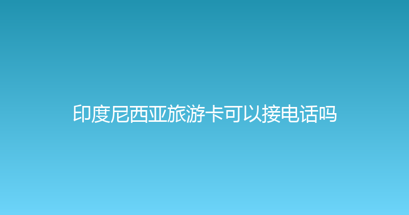 印度尼西亚旅游卡可以接电话吗 