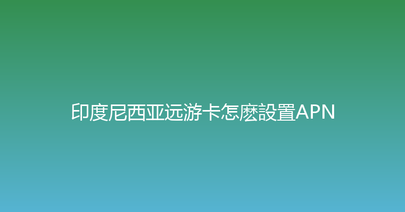 印度尼西亚远游卡怎麽設置APN 