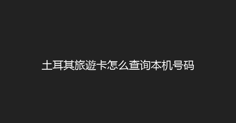 土耳其旅遊卡怎么查询本机号码 