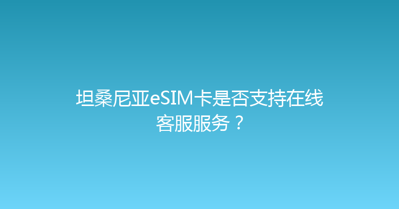 坦桑尼亚eSIM卡是否支持在线客服服务？ 