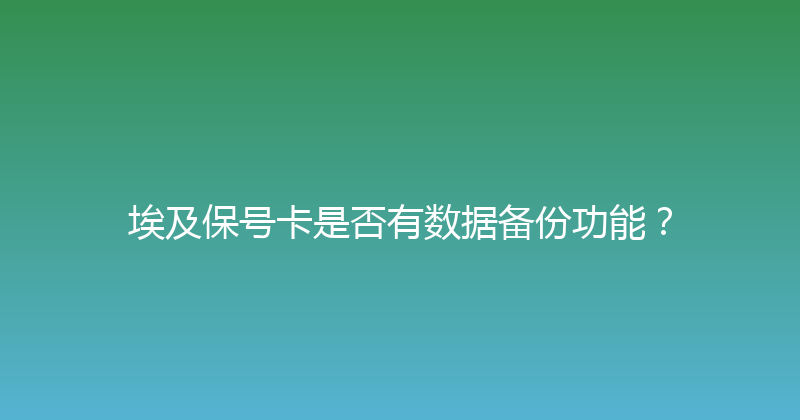 埃及保号卡是否有数据备份功能？ 