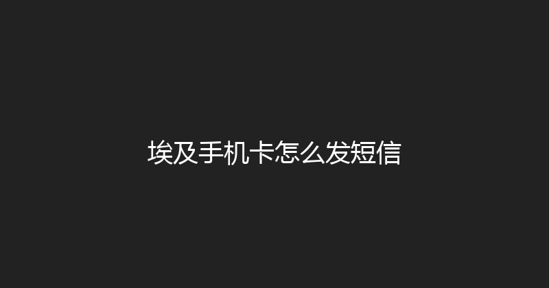 埃及手机卡怎么发短信 