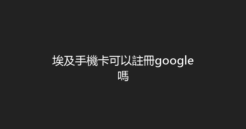 埃及手機卡可以註冊google嗎 