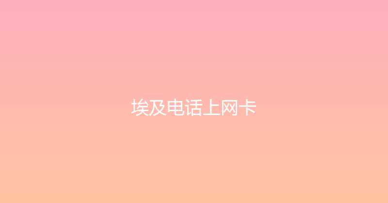 埃及电话上网卡 