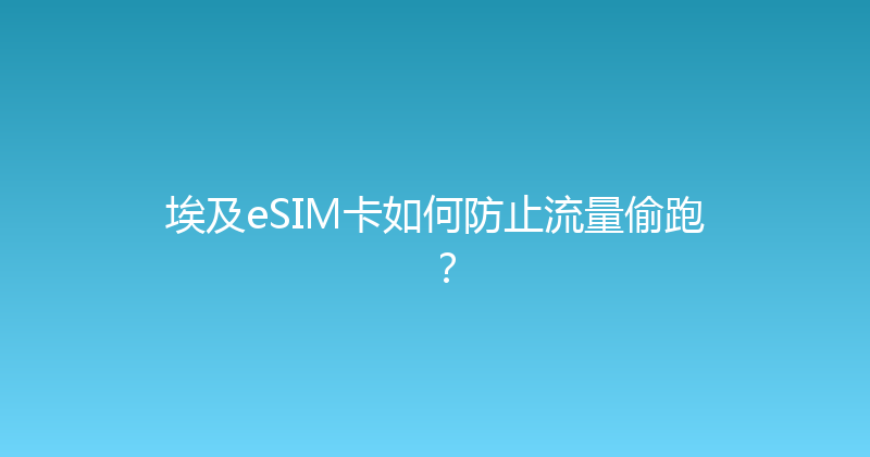 埃及eSIM卡如何防止流量偷跑？ 