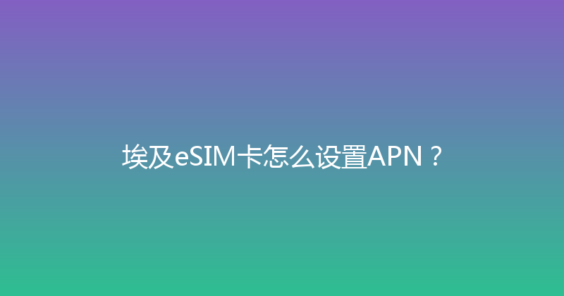 埃及eSIM卡怎么设置APN？ 