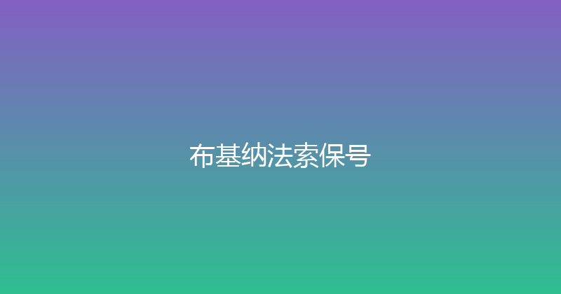 布基纳法索保号 