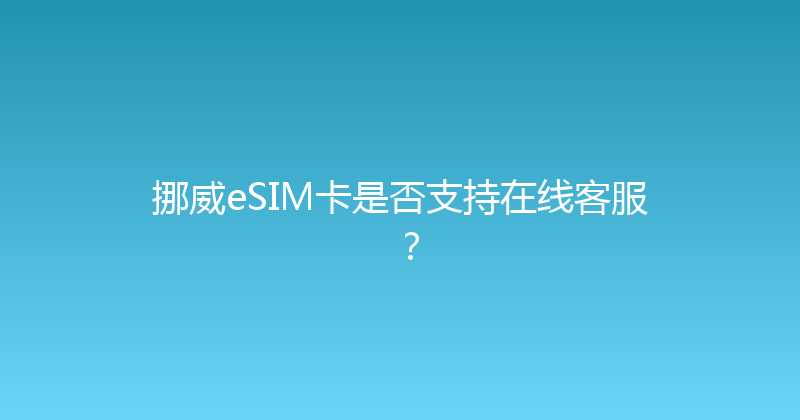 挪威eSIM卡是否支持在线客服？ 