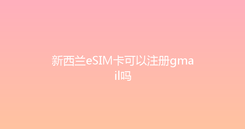 新西兰eSIM卡可以注册gmail吗 