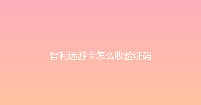 智利远游卡怎么收验证码 