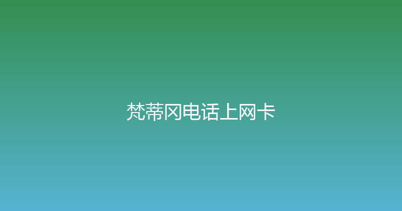 梵蒂冈电话上网卡 