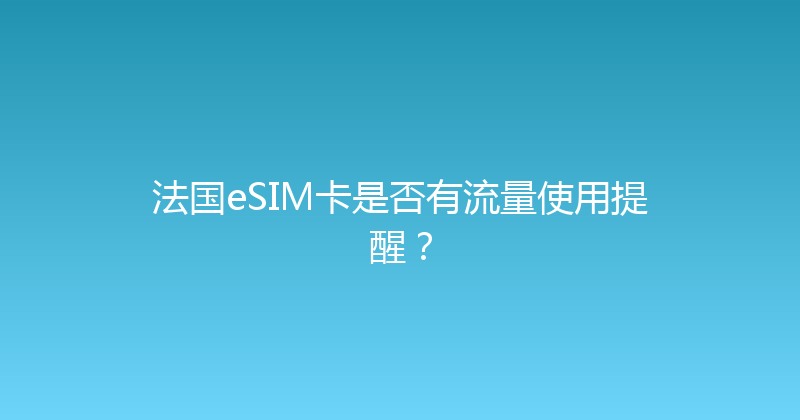 法国eSIM卡是否有流量使用提醒？ 