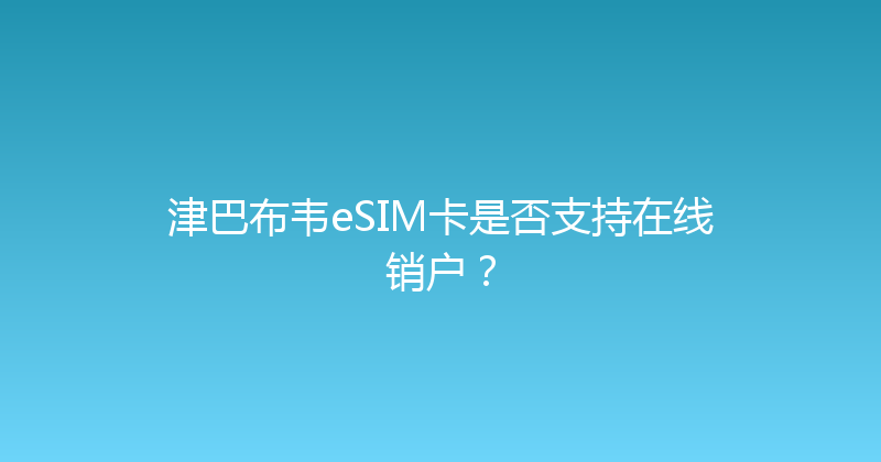 津巴布韦eSIM卡是否支持在线销户？ 