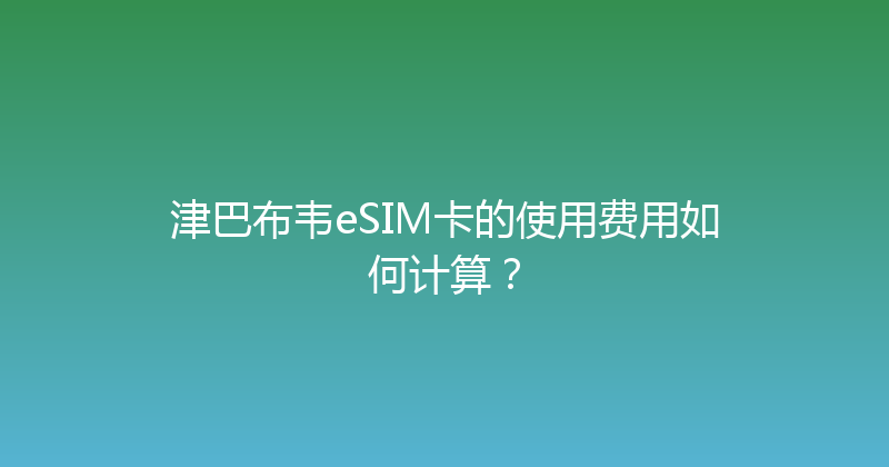 津巴布韦eSIM卡的使用费用如何计算？ 