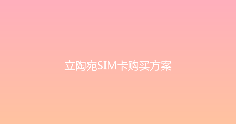 立陶宛SIM卡购买方案 