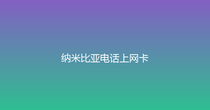 纳米比亚电话上网卡 