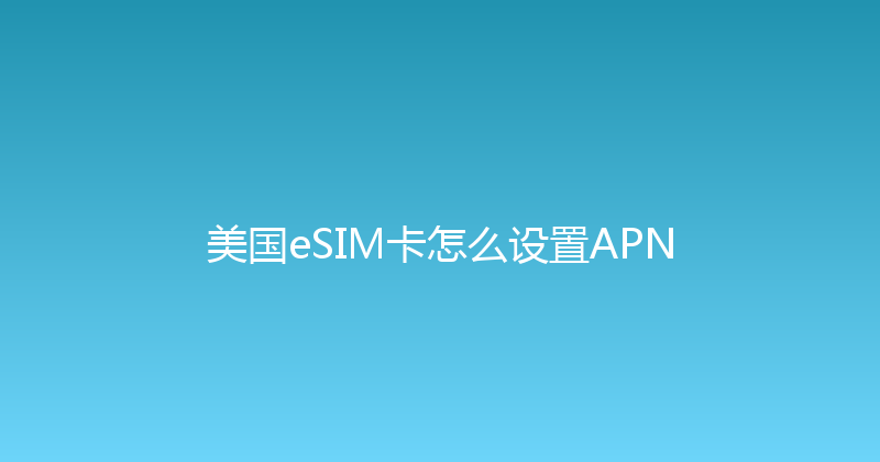 美国eSIM卡怎么设置APN 