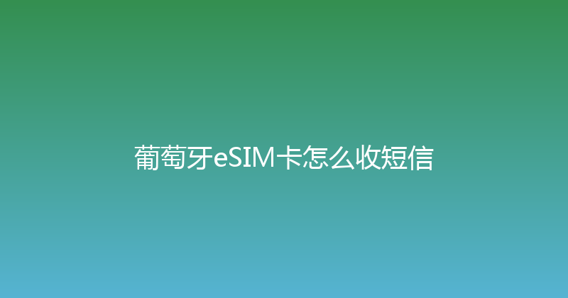 葡萄牙eSIM卡怎么收短信 